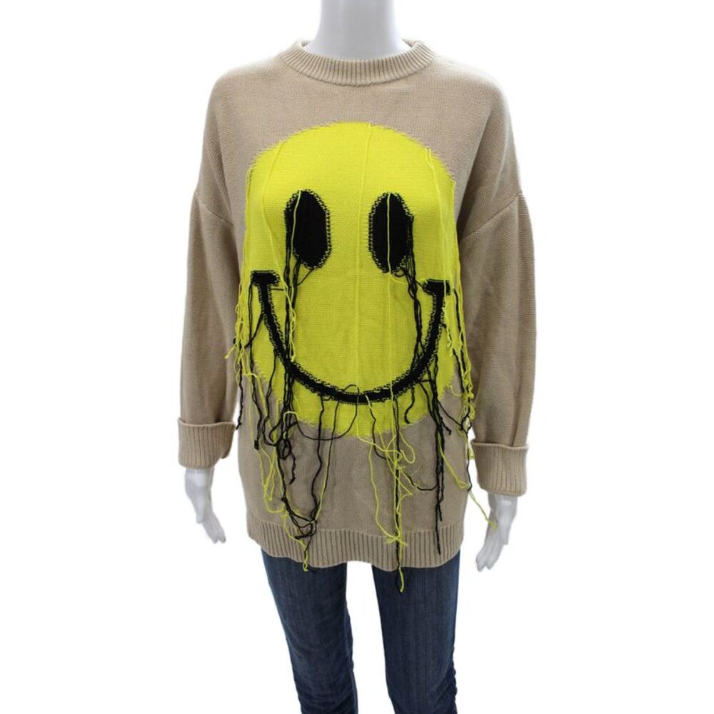 Style By GG Unisex Beige Pullover Sweater Crew Neck Long Sleeve Size M
